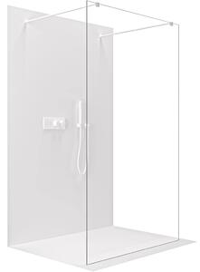 CERANO - Sprchová zástena Walk-in Onyx Duo Ľ/P - 8 mm - hranatá vzpera - biela matná, transparentné sklo - 130x200 cm