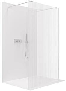 CERANO - Sprchová zástena Walk-in Onyx Duo Ľ/P - 8 mm - hranatá vzpera - chróm, ryhované sklo - 160x200 cm