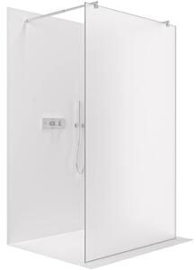 CERANO - Sprchová zástena Walk-in Onyx Duo Ľ/P - 8 mm - guľatá vzpera - chróm, mliečne sklo - 50x200 cm