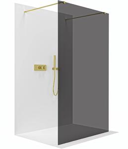 CERANO - Sprchová zástena Walk-in Onyx Duo Ľ/P - 8 mm - hranatá vzpera - zlatá, grafitové sklo - 100x200 cm