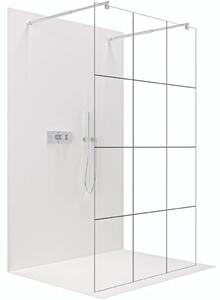 CERANO - Sprchová zástena Walk-in Onyx Duo Ľ/P - 8 mm - guľatá vzpera - chróm, industriálne sklo - 90x200 cm