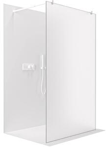 CERANO - Sprchová zástena Walk-in Onyx Duo Ľ/P - 8 mm - guľatá vzpera - biela matná, mliečne sklo - 70x200 cm