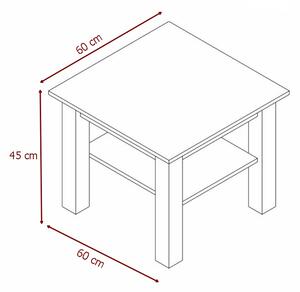 Konferenčný stolík VILETA, 60x45x60, biela lesk