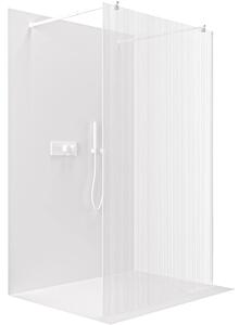 CERANO - Sprchová zástena Walk-in Onyx Duo Ľ/P - 8 mm - guľatá vzpera - biela matná, ryhované sklo - 160x200 cm