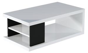 Konferenčný stolík LUKE, 110x41x60, biela/čierna lesk