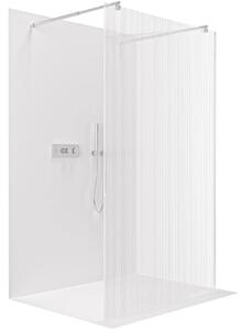 CERANO - Sprchová zástena Walk-in Onyx Duo Ľ/P - 8 mm - guľatá vzpera - chróm, ryhované sklo - 70x200 cm
