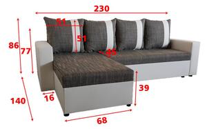 Rohová sedacia súprava AMARA, 230x140x86, berlin 02/madryt 1100