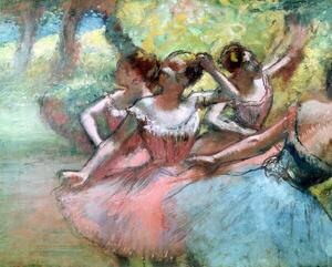 Degas, Edgar - Umelecká tlač Four ballerinas on the stage, (40 x 30 cm)