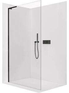 CERANO - Sprchová zástena Walk-in Onyx L-ľavá vzpera - 8 mm - čierna matná, transparentné sklo - 40x200 cm
