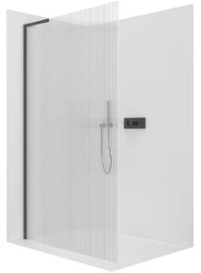 CERANO - Sprchová zástena Walk-in Onyx L-ľavá vzpera - 8 mm - čierna matná, ryhované sklo - 100x200 cm