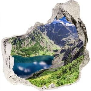 Nálepka 3D diera na stenu Čierny rybník tatry