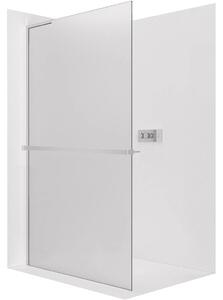 CERANO - Sprchová zástena Walk-in Onyx L-ľavá vzpera - 8 mm + polička / držiak na uteráky - chróm, mliečne sklo - 110x200 cm
