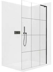 CERANO - Sprchová zástena Walk-in Onyx L-pravá vzpera - 8 mm - čierna matná, industriálne sklo - 90x200 cm