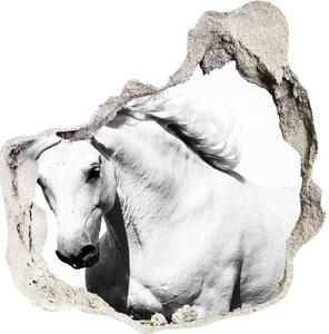 Fototapeta diera na stenu 3D Biely kôň nd-p-14270832