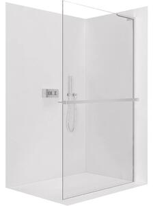CERANO - Sprchová zástena Walk-in Onyx L-pravá vzpera + polička/držiak na uteráky - 8 mm - chróm, transparentné sklo - 30x200 cm