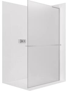 CERANO - Sprchová zástena Walk-in Onyx L-pravá vzpera - 8 mm + polička/držiak na uteráky - chróm, mliečne sklo - 100x200 cm