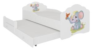 Detská posteľ CASIMO II, 80x160, vzor c4, slon