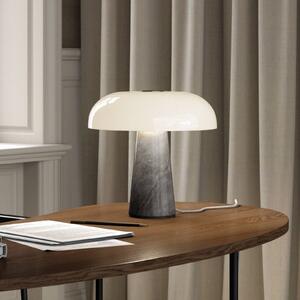 Stolová lampa Glossy, sivá/opálová biela