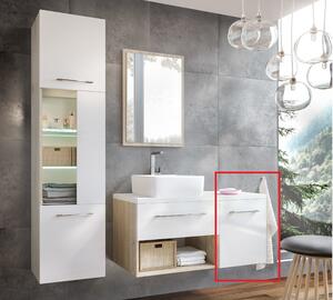 Kúpeľňová skrinka ARUBA II D40 s doskou, biela lesk/sonoma