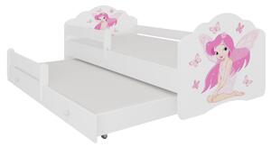 Detská posteľ CASIMO II so zábranou, 160x80, vzor f1, rusalka