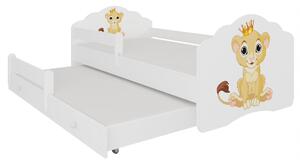 Detská posteľ FROSO II so zábranou, 160x80, vzor f4, lev