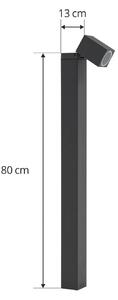 Cestné svetlo Lindby Othil, výška 80 cm, sivá farba, hliník