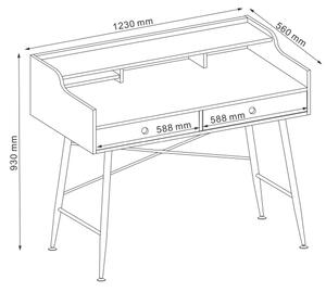 Písací stôl STALAS B-160, 123x93x56, sonoma/biela