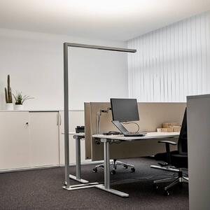 Kancelárska stojacia lampa Arcchio LED Jolinda, strieborná, senzor,, Hliník / sivá / zinok, Pracovňa / Kancelária, Hliník, Moderný, Stojacie svietidlo