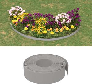 Záhradné obruby 4 ks sivé 10 m 15 cm polyetylén