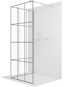 CERANO - Sprchová zástena Walk-in Onyx Corner Round Ľ/P - 8 mm - okrúhla vzpera - chróm, industriálne sklo - 90x90x200 cm