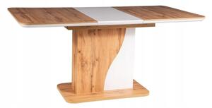 Rozkladací stôl SPARK, 120-160x76x80, dub/biela
