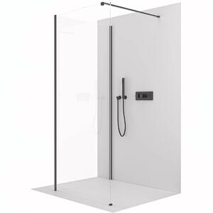 CERANO - Sprchová zástena Walk-in Onyx Corner Cube Ľ/P - 8 mm - hranatá vzpera - čierna matná, transparentné sklo - 50x50x200 cm
