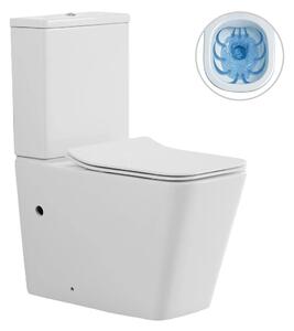 CERANO - WC kombi Bruno, Rimless + Slim/UF sedátko - spodný/zadný odpad - biela lesklá - 64x36 cm