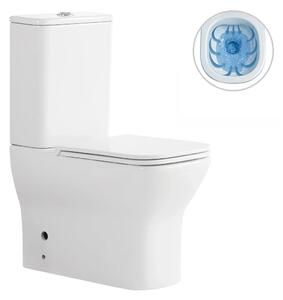 CERANO - WC kombi Hugo, Rimless + Slim/UF sedátko - spodný/zadný odpad - biela lesklá - 63,5x35,5 cm
