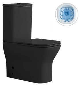 CERANO - WC kombi Hugo, Rimless + Slim/UF sedátko - spodný/zadný odpad - čierna matná - 63,5x35,5 cm