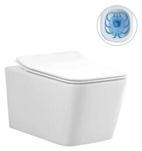 CERANO - WC závesné Forte, Rimless + Slim/UF sedátko - biela lesklá - 51x36 cm