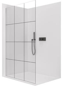 CERANO - Sprchová zástena Walk-in Crystal Ľ/P - 8 mm - bezvzperový systém - čierna matná, industriálne sklo - 90x200 cm