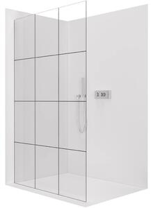 CERANO - Sprchová zástena Walk-in Crystal Ľ/P - 8 mm - bezvzperový systém - chróm, industriálne sklo - 90x200 cm