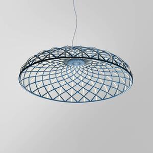 FLOS Skynest LED závesné svetlo, modrá farba, Ø 90,4 cm, plast