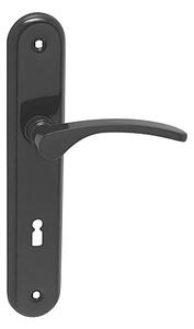 Dverové kovanie MP KE - LAURA - SO (Čierna matná), kľučka-kľučka, WC kľúč, MP Čierna, 72 mm