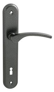 Dverové kovanie MP KE - LAURA - SO (AH - Antik hnedá), kľučka-kľučka, Otvor na obyčajný kľúč BB, MP OGA - Antik šedá, 90 mm