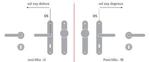 Dverové kovanie MP KE - LAURA - SO (STRIEBORNÁ), kľučka-kľučka, Otvor pre obyčajný kľúč BB, MP Strieborná, 72 mm