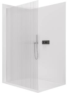 CERANO - Sprchová zástena Walk-in Crystal Ľ/P - 8 mm - bezvzperový systém - čierna matná, ryhované sklo - 50x200 cm