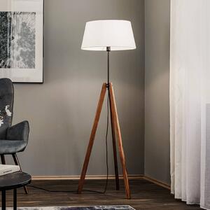 Quitani stojacia lampa Reba, trojnožka, chintz biela