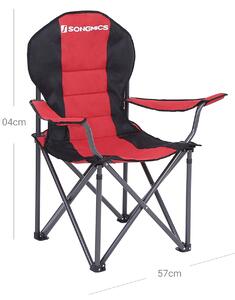 SONGMICS Skladacia stolička - červená / čierna - 90x55x102 cm