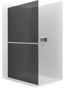 CERANO - Sprchová zástena Walk-in Crystal Ľ/P - 8 mm + polička/držiak na uteráky - bezvzperový systém - chróm, grafitové sklo - 50x200 cm