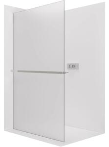 CERANO - Sprchová zástena Walk-in Crystal Ľ/P - 8 mm + polička/držiak na uteráky - bezvzperový systém - chróm, mliečne sklo - 140x200 cm