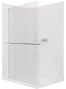 CERANO - Sprchová zástena Walk-in Crystal Ľ/P - 8 mm + polička/držiak na uteráky - bezvzperový systém - chróm, ryhované sklo - 50x200 cm