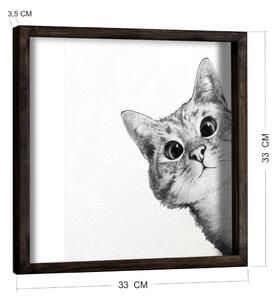 Wallity Nástenný obraz Cat 33x33 cm čiernobiely