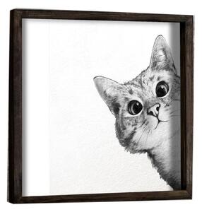 Wallity Nástenný obraz Cat 33x33 cm čiernobiely